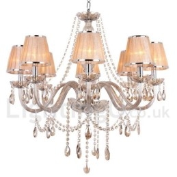 Lampadario a forma di candela in cristallo K9 a 8 luci