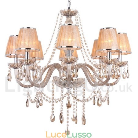 Lampadario a forma di candela in cristallo K9 a 8 luci