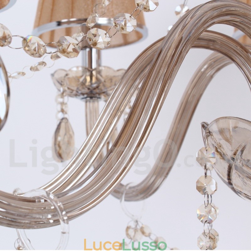 Lampadario a forma di candela in cristallo K9 a 8 luci