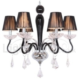 Lampadario a 6 luci in stile candela in cristallo K9 bianco contemporaneo