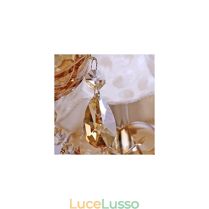 Lampadario di lusso in stile europeo a 6 luci con cristallo K9
