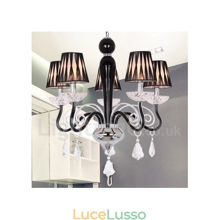 Lampadario a 5 luci in stile candela in cristallo K9 bianco contemporaneo Lampadario a 5 luci in stile candela in cristallo K9 bianco contemporaneo