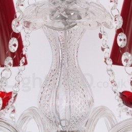 Lampadario a 6 luci in stile candela di cristallo rosso K9