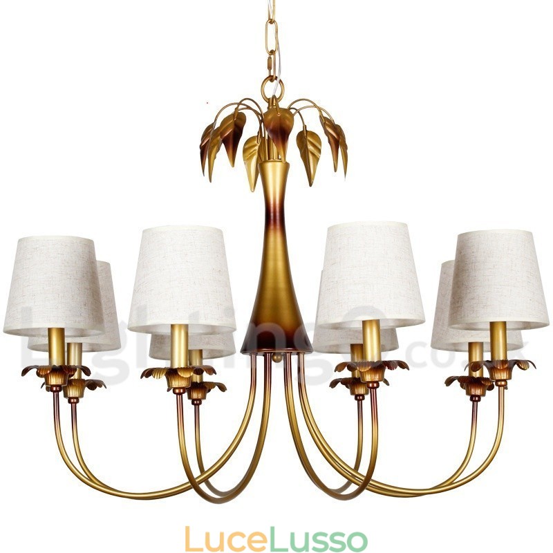 Lampadario rustico moderno contemporaneo a 8 luci in stile candela