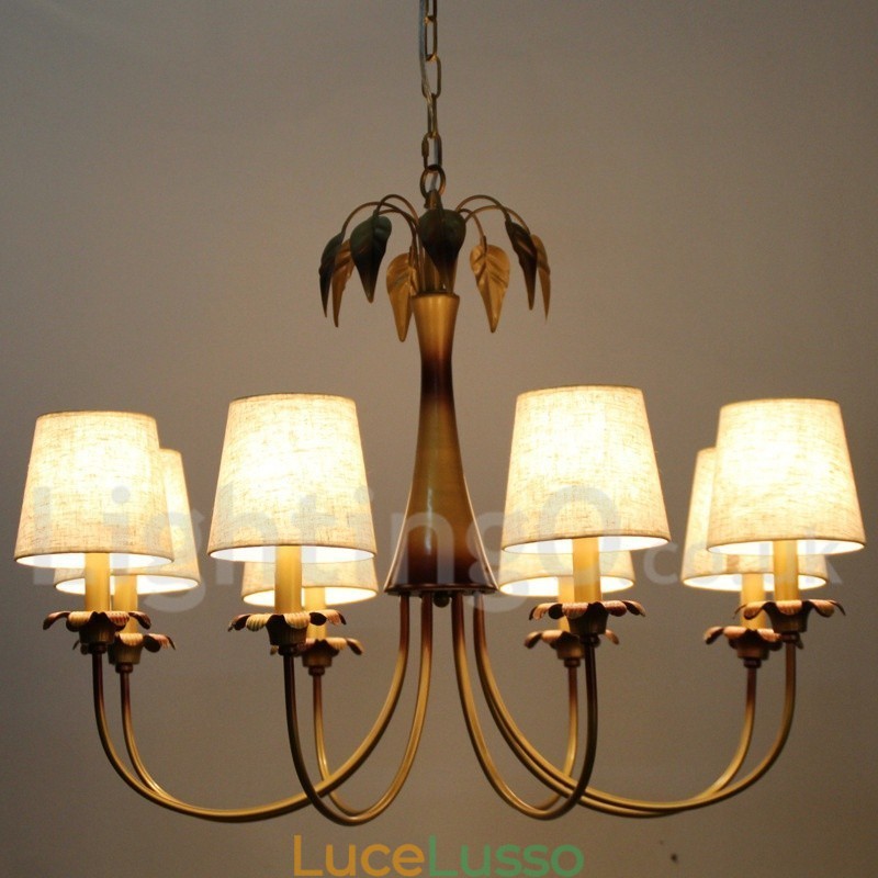 Lampadario rustico moderno contemporaneo a 8 luci in stile candela