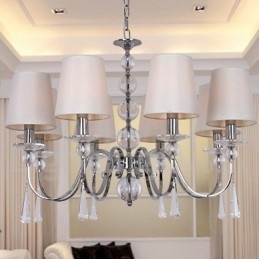 Lampadario a 8 luci in stile candela in cristallo K9 contemporaneo