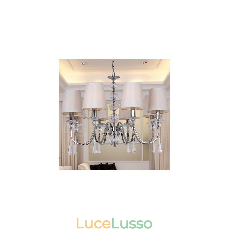 Lampadario a 8 luci in stile candela in cristallo K9 contemporaneo