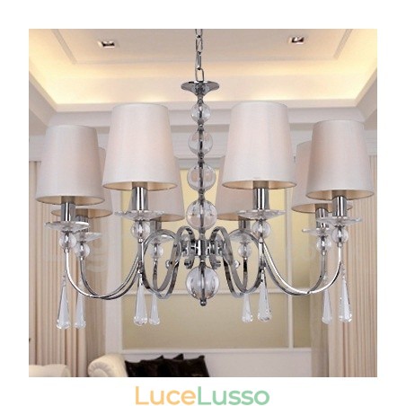 Lampadario a 8 luci in stile candela in cristallo K9 contemporaneo
