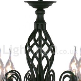 Lampadario a 3 luci in stile candela nero retrò contemporaneo