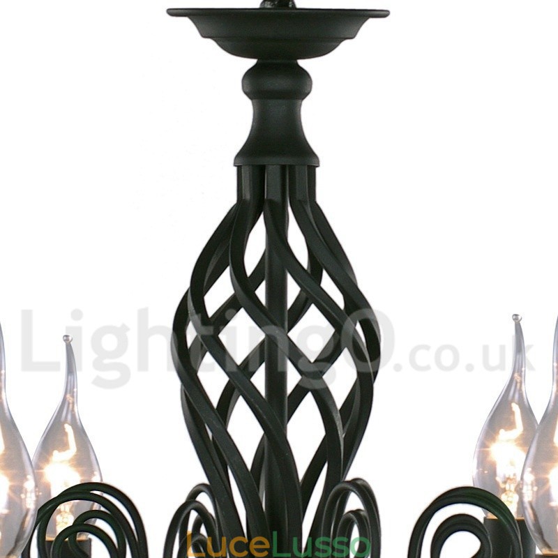 Lampadario a 3 luci in stile candela nero retrò contemporaneo