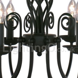 Lampadario a 3 luci in stile candela nero retrò contemporaneo