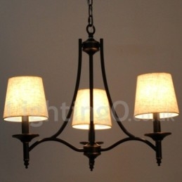 Lampadario in stile candela contemporaneo nero retrò rustico a 3 luci