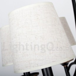 Lampadario in stile candela contemporaneo nero retrò rustico a 3 luci
