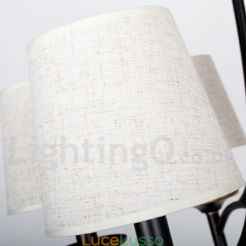 Lampadario in stile candela contemporaneo nero retrò rustico a 3 luci