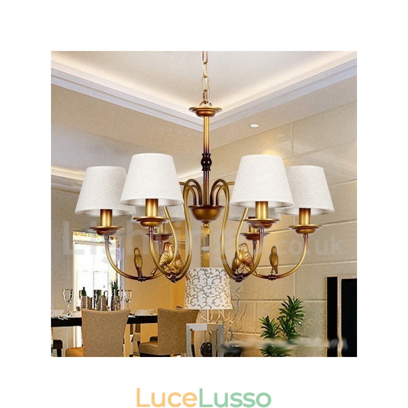 Lampadario in stile retrò rustico contemporaneo moderno a 6 luci
