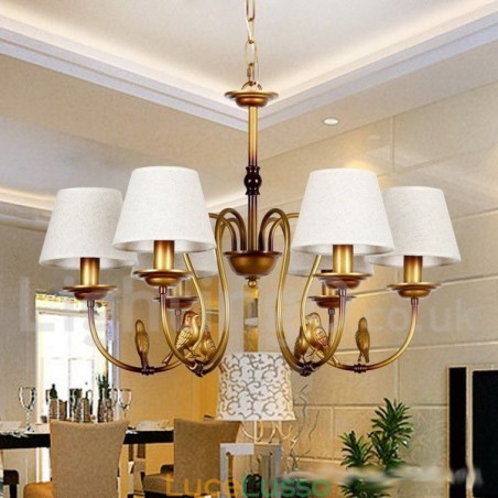 Lampadario in stile retrò rustico contemporaneo moderno a 6 luci