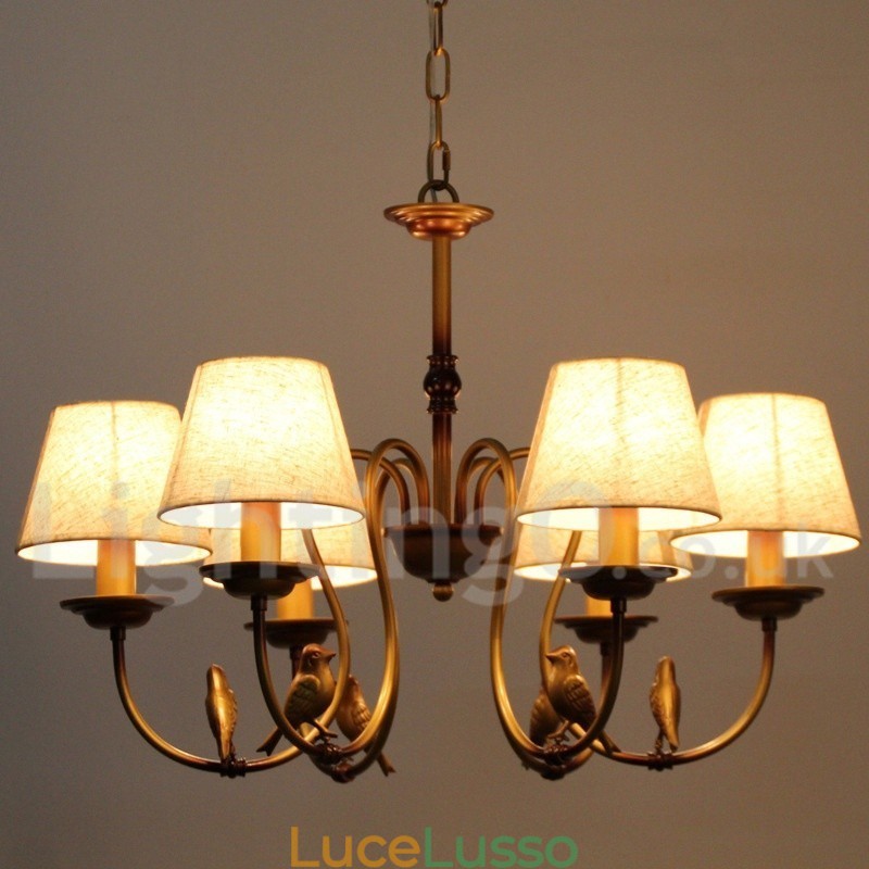 Lampadario in stile retrò rustico contemporaneo moderno a 6 luci