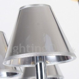 Lampadario a candela in stile cromato moderno e contemporaneo a 10 luci