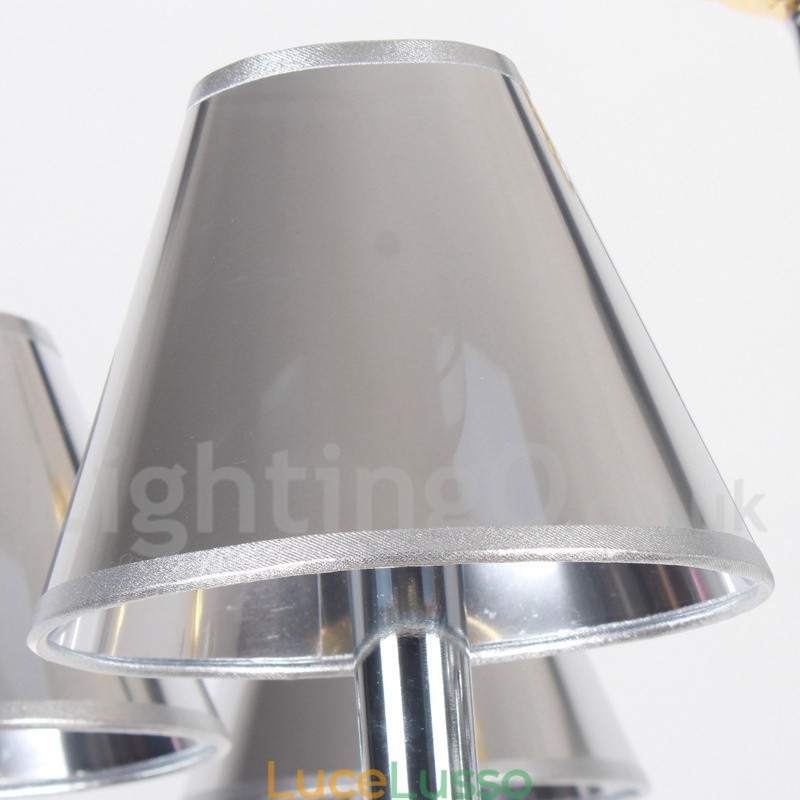 Lampadario a candela in stile cromato moderno e contemporaneo a 10 luci