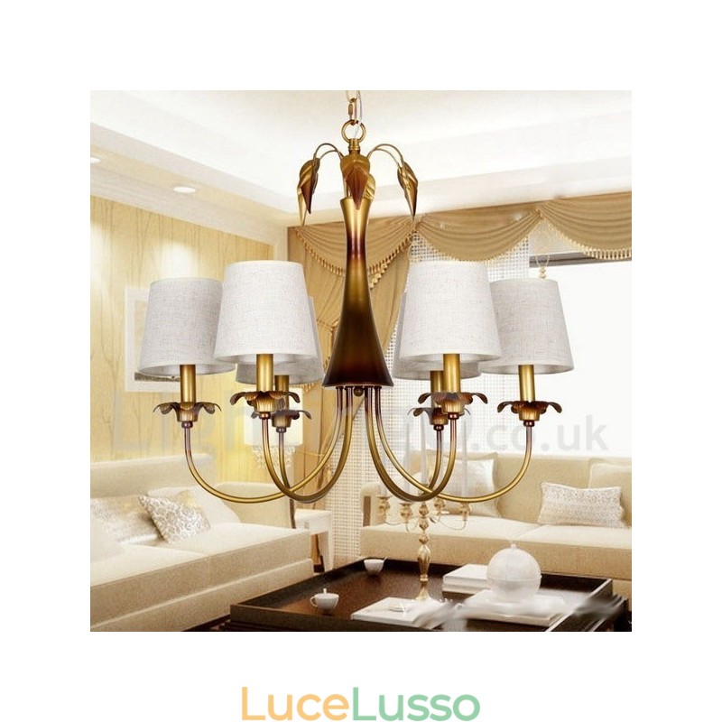 Lampadario rustico moderno contemporaneo a 6 luci in stile candela