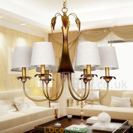 Lampadario rustico moderno contemporaneo a 6 luci in stile candela