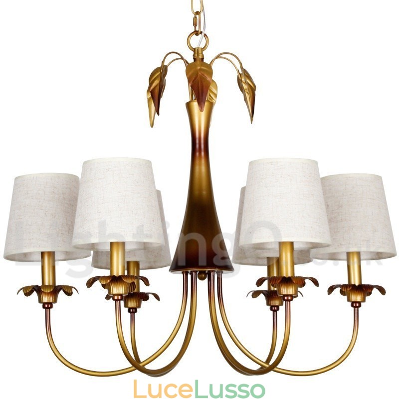 Lampadario rustico moderno contemporaneo a 6 luci in stile candela