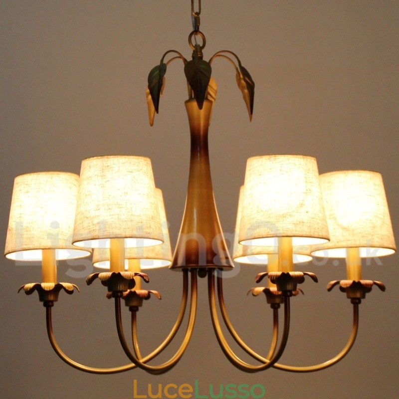 Lampadario rustico moderno contemporaneo a 6 luci in stile candela