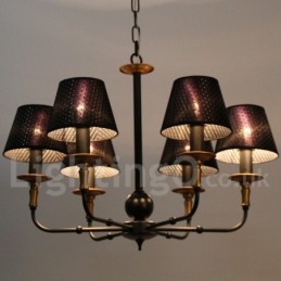 Lampadario in stile rustico retrò a 6 luci