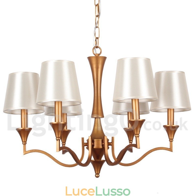 Lampadario a 6 luci in stile mediterraneo a forma di candela
