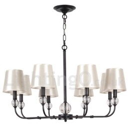 Lampadario in stile candela contemporaneo rustico retrò nero a 8 luci