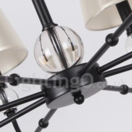 Lampadario in stile candela contemporaneo rustico retrò nero a 8 luci