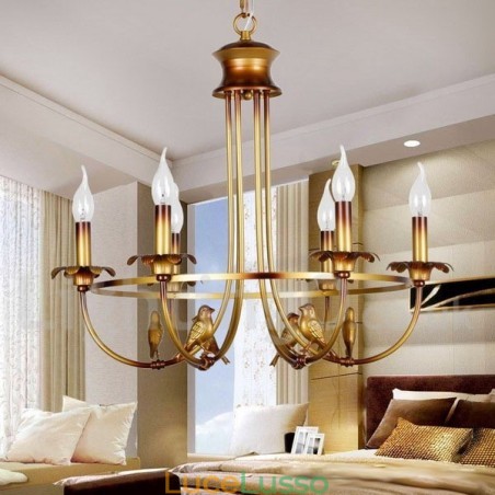 Lampadario in stile retrò a 6 luci Lampadario in stile retrò a 6 luci