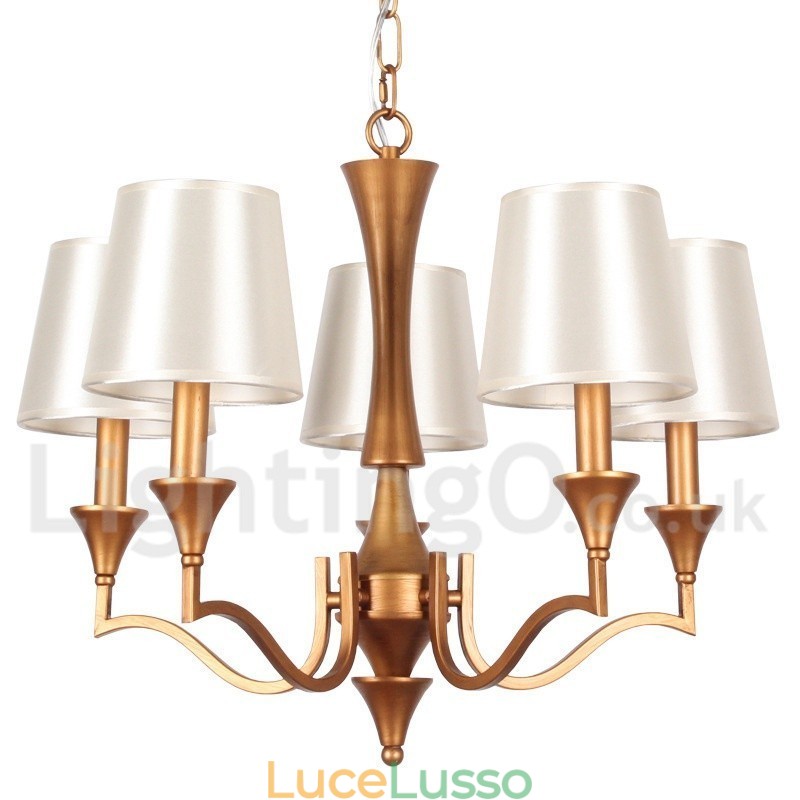 Lampadario a 5 luci in stile rustico mediterraneo a forma di candela