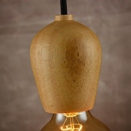 Lampadario Mini Stile Moderno Contemporaneo Legno Bambù
