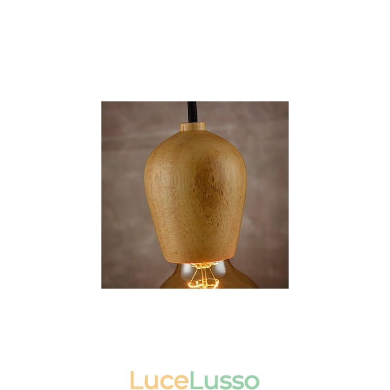 Lampadario Mini Stile Moderno Contemporaneo Legno Bambù