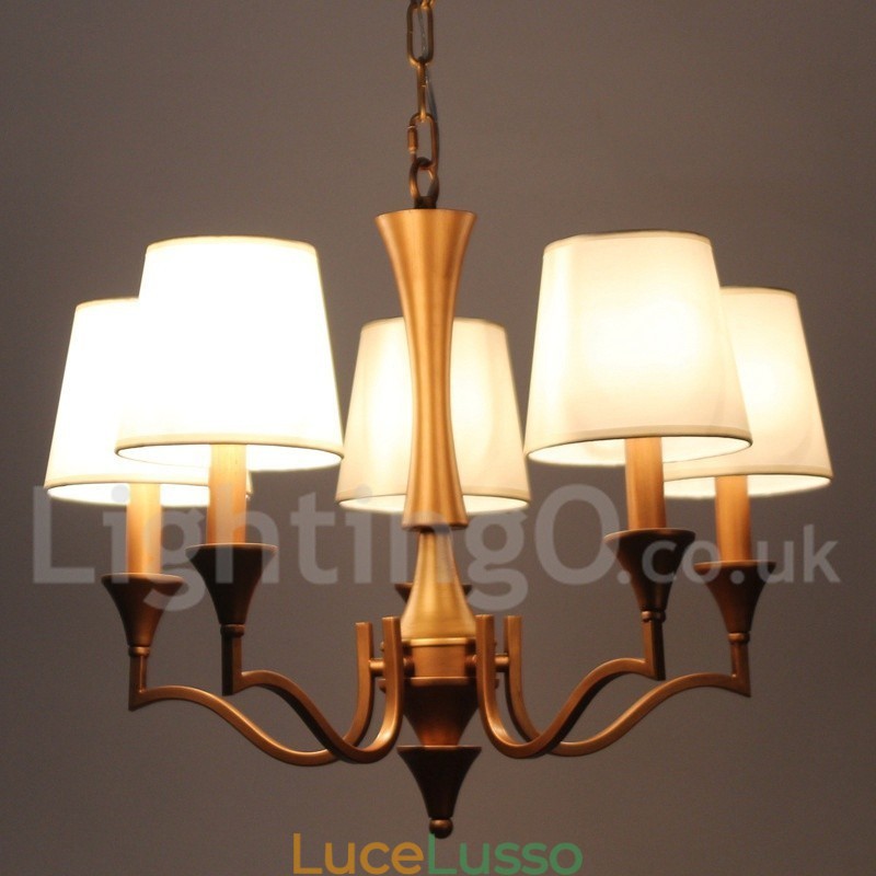 Lampadario a 5 luci in stile rustico mediterraneo a forma di candela