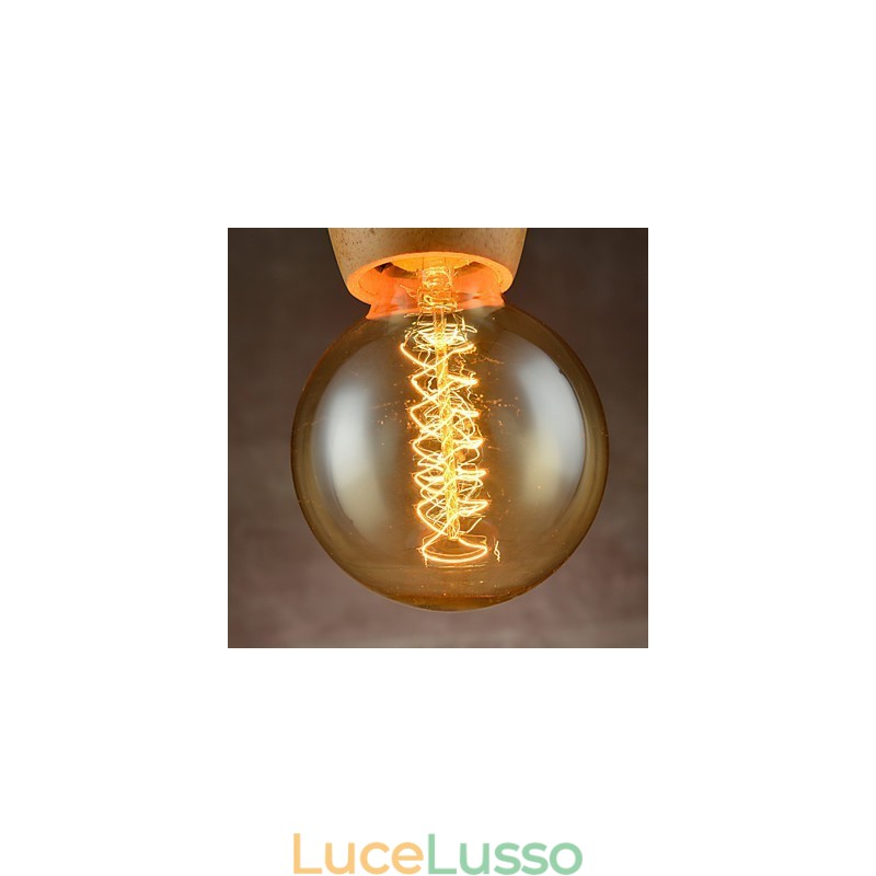 Lampadario Mini Stile Moderno Contemporaneo Legno Bambù