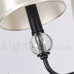 Lampadario a candela in stile contemporaneo nero grande a 2 livelli e 12 luci retrò