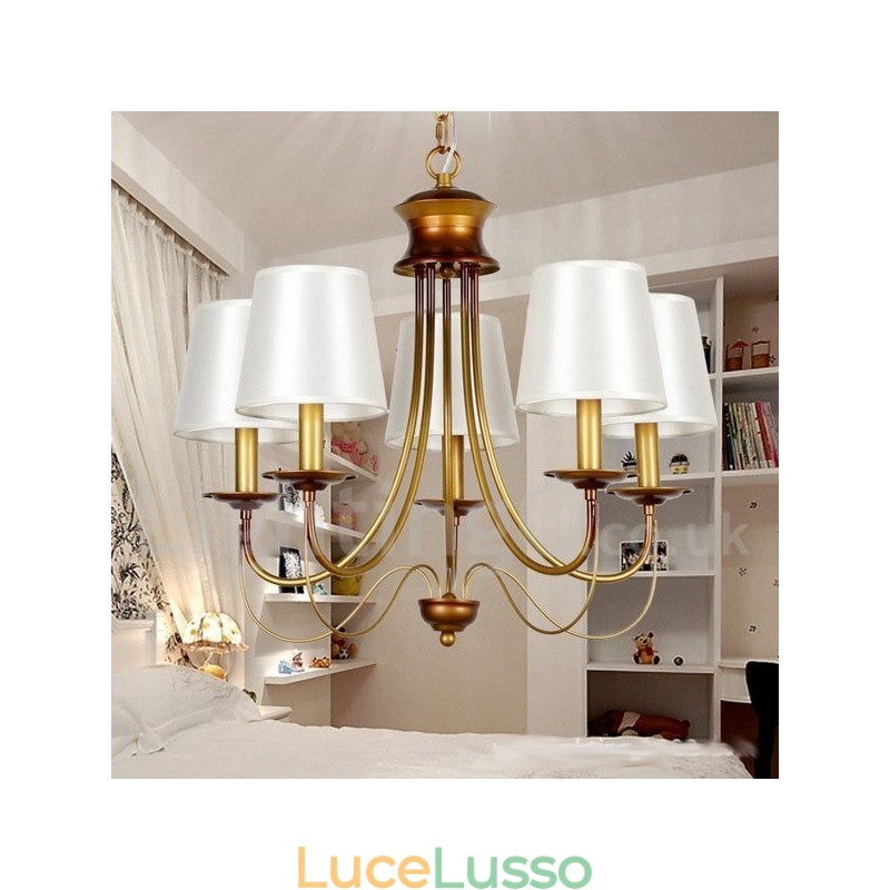 Lampadario a 5 luci in stile rustico mediterraneo moderno e contemporaneo a candela