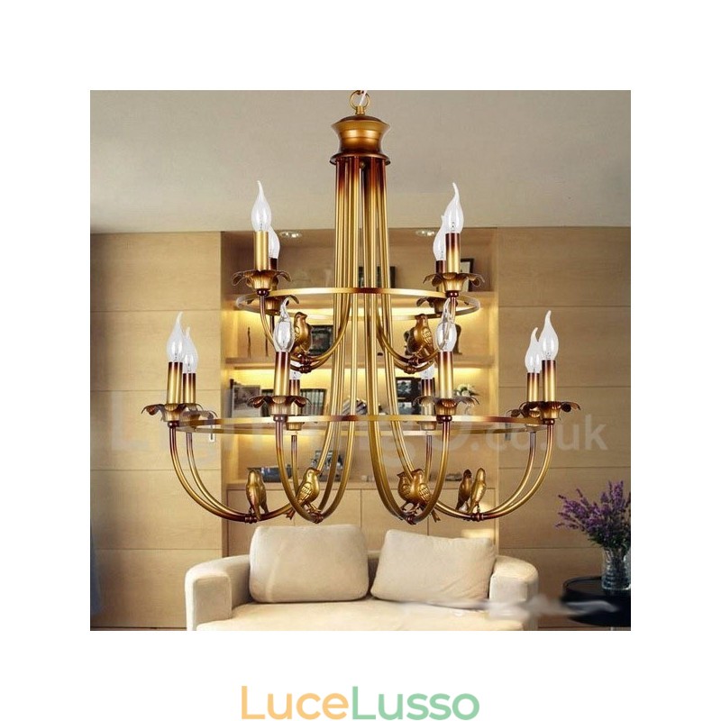 Lampadario in stile retrò a 12 luci