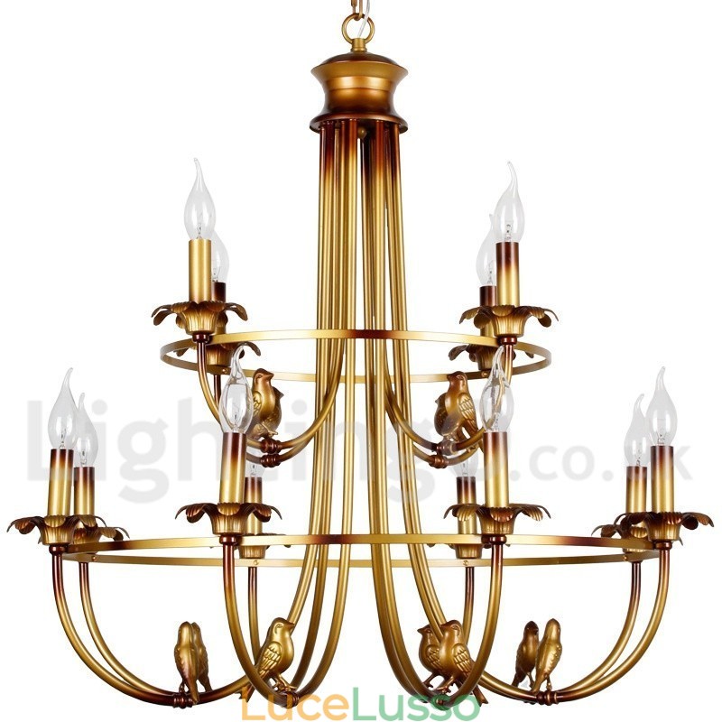Lampadario in stile retrò a 12 luci