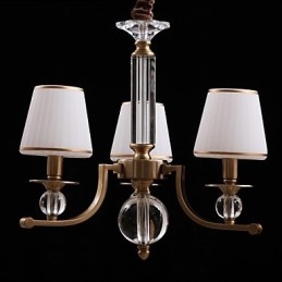 Lampadario moderno contemporaneo in metallo bronzo e cristallo