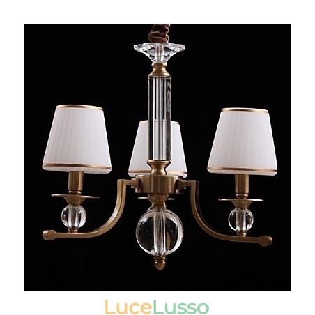 Lampadario moderno contemporaneo in metallo bronzo e cristallo Lampadario moderno contemporaneo in metallo bronzo e cristallo