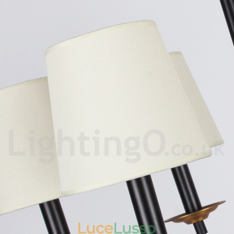 Lampadario a 6 luci in stile retrò nero contemporaneo a candela