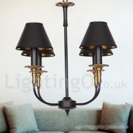 Lampadario a 4 luci in stile retrò contemporaneo a forma di candela