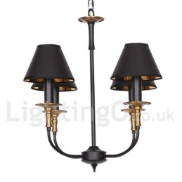 Lampadario a 4 luci in stile retrò contemporaneo a forma di candela