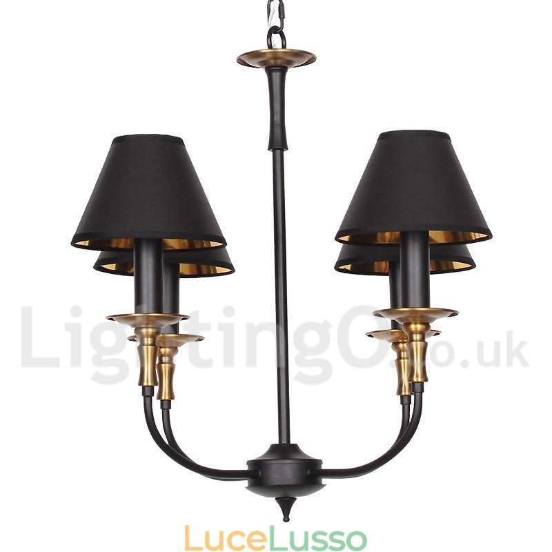 Lampadario a 4 luci in stile retrò contemporaneo a forma di candela