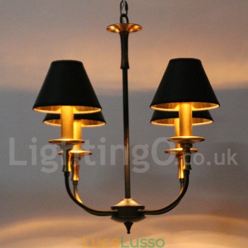 Lampadario a 4 luci in stile retrò contemporaneo a forma di candela