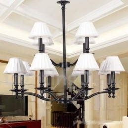 Lampadario in stile candela retrò rustico grande a 2 livelli con 12 luci