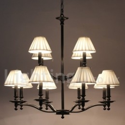 Lampadario in stile candela retrò rustico grande a 2 livelli con 12 luci
